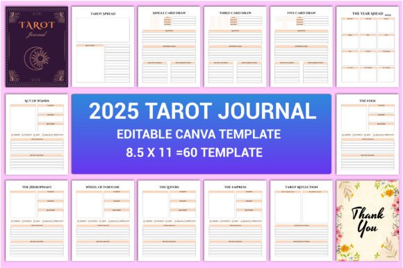 Download Editable 2025 Tarot Journal Interior - 2025 Collection