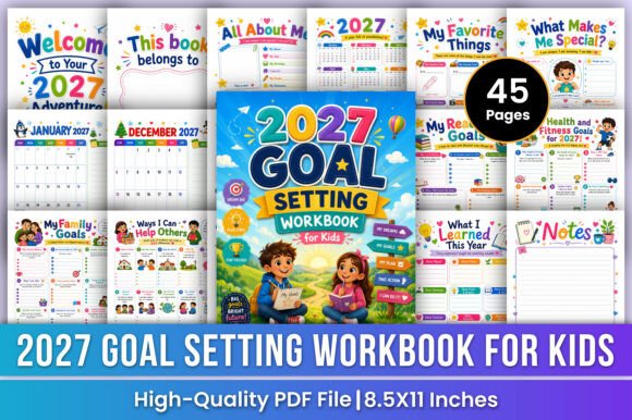 Download 2027 Goal Setting Workbook for Kids Kdp - Goal setting Collection
