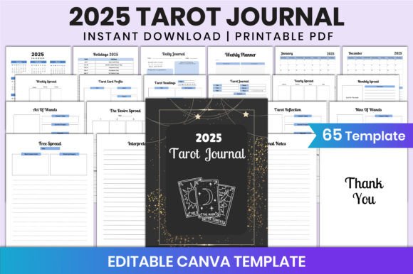 Download Editable 2025 Tarot Journal for Canva - 2025 Collection