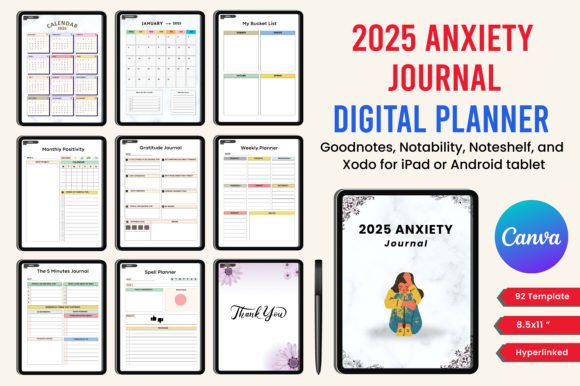 Download Digital 2025 Anxiety Journal Canva - 2025 Collection