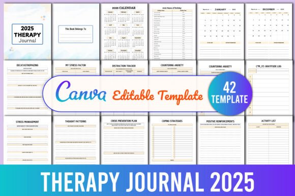 Download Editable Therapy Journal 2025 KDP - 2025 Collection