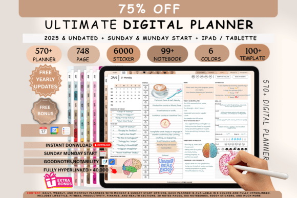 Download Digital Planner Blue 2025 &amp; Undated - 2025 Collection