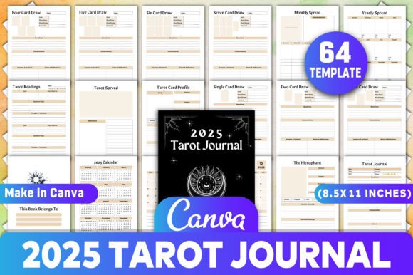 Download 2025 Tarot Journal Canva KDP Interiors - 2025 Collection