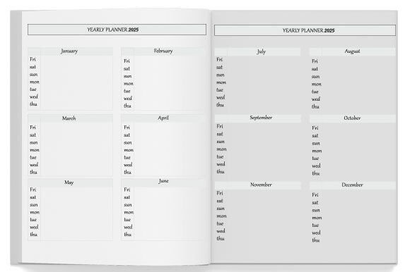 Download Yearly Planner 2025 KDP Interior - 2025 Collection