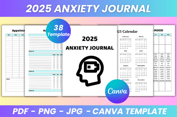 Download 2025 Anxiety Journal Canva Kdp Interior - 2025 Collection