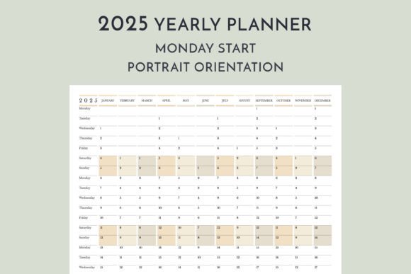Download 2025 Yearly Calendar Monday Start P - 2025 Collection