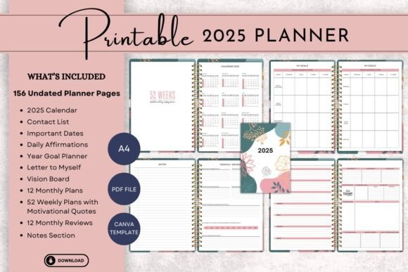 Download 2025 Planner Printable Undated Template - 2025 Collection