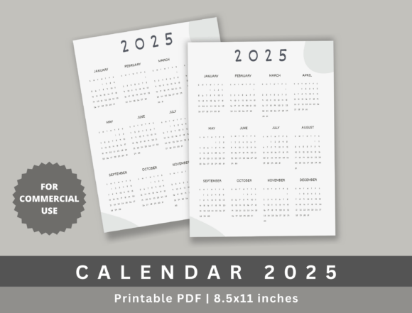 Download Yearly Calendar 2025, KDP - 2025 Collection