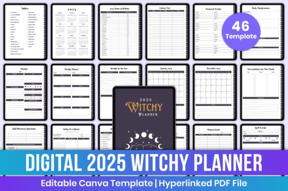 Download 2025 Digital Witchy Planner Canva Kdp - 2025 Collection