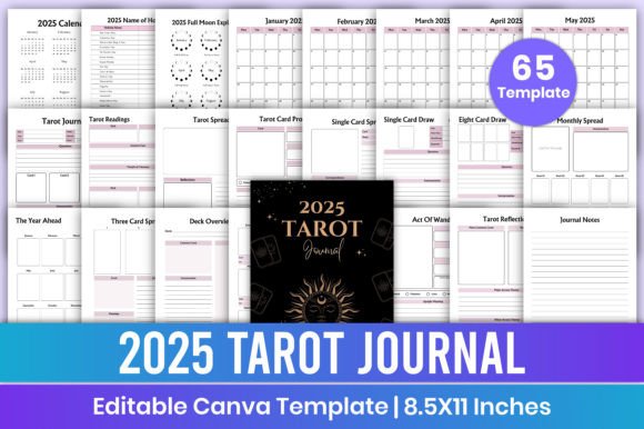 Download 2025 Tarot Journal Canva Template - 2025 Collection