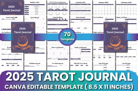 Download 2025 Tarot Journal Canva Templates - 2025 Collection