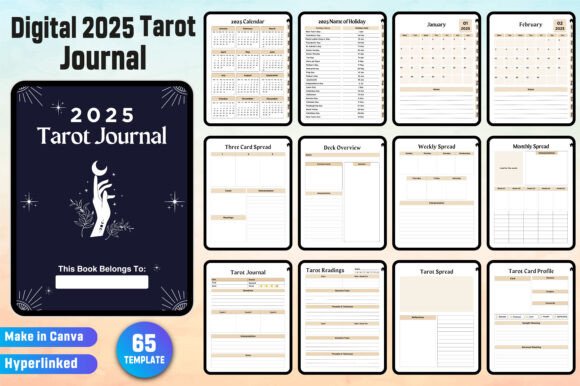 Download Digital 2025 Tarot Journal Canva Kdp - 2025 Collection