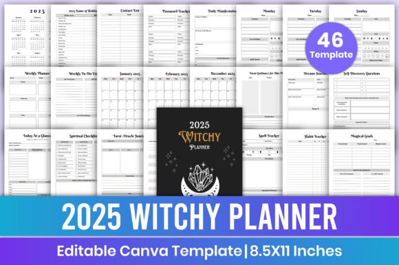 Download 2025 Witchy Planner Canva Template - 2025 Collection