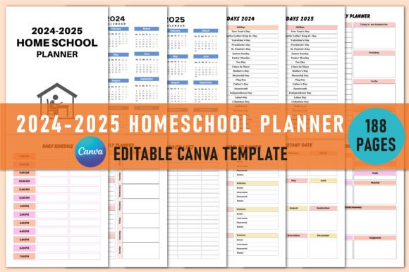 Download 2024-2025 Homeschool Planner for Canva - 2025 Collection