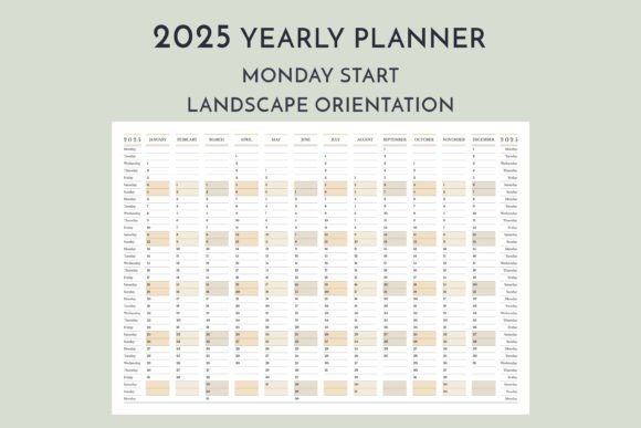 Download 2025 Yearly Calendar Monday Start L - 2025 Collection