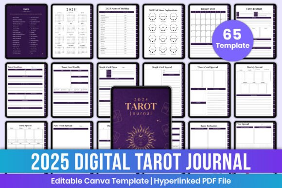 Download 2025 Digital Tarot Journal Canva Kdp - 2025 Collection