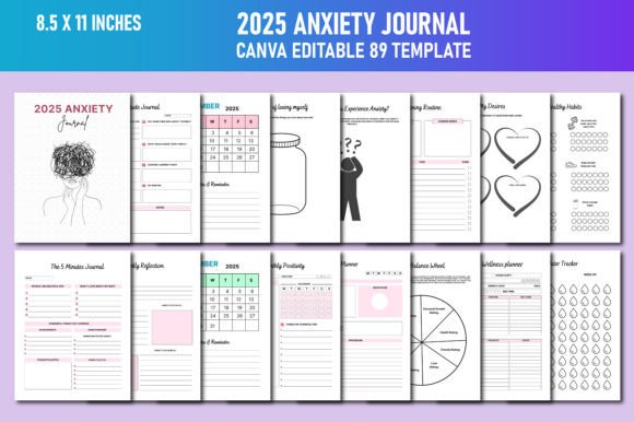 Download 2025 Anxiety Journal Canva KDP - 2025 Collection
