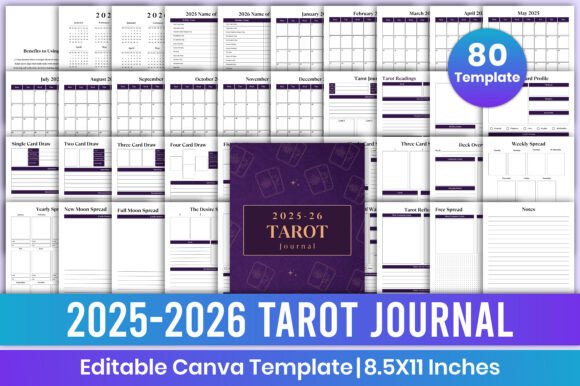 Download 2025-2026 Tarot Journal Canva Kdp - 2025 Collection