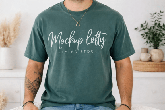 Download Comfort Colors C1717 Moss T-shirt Mockup - Premium Bundle